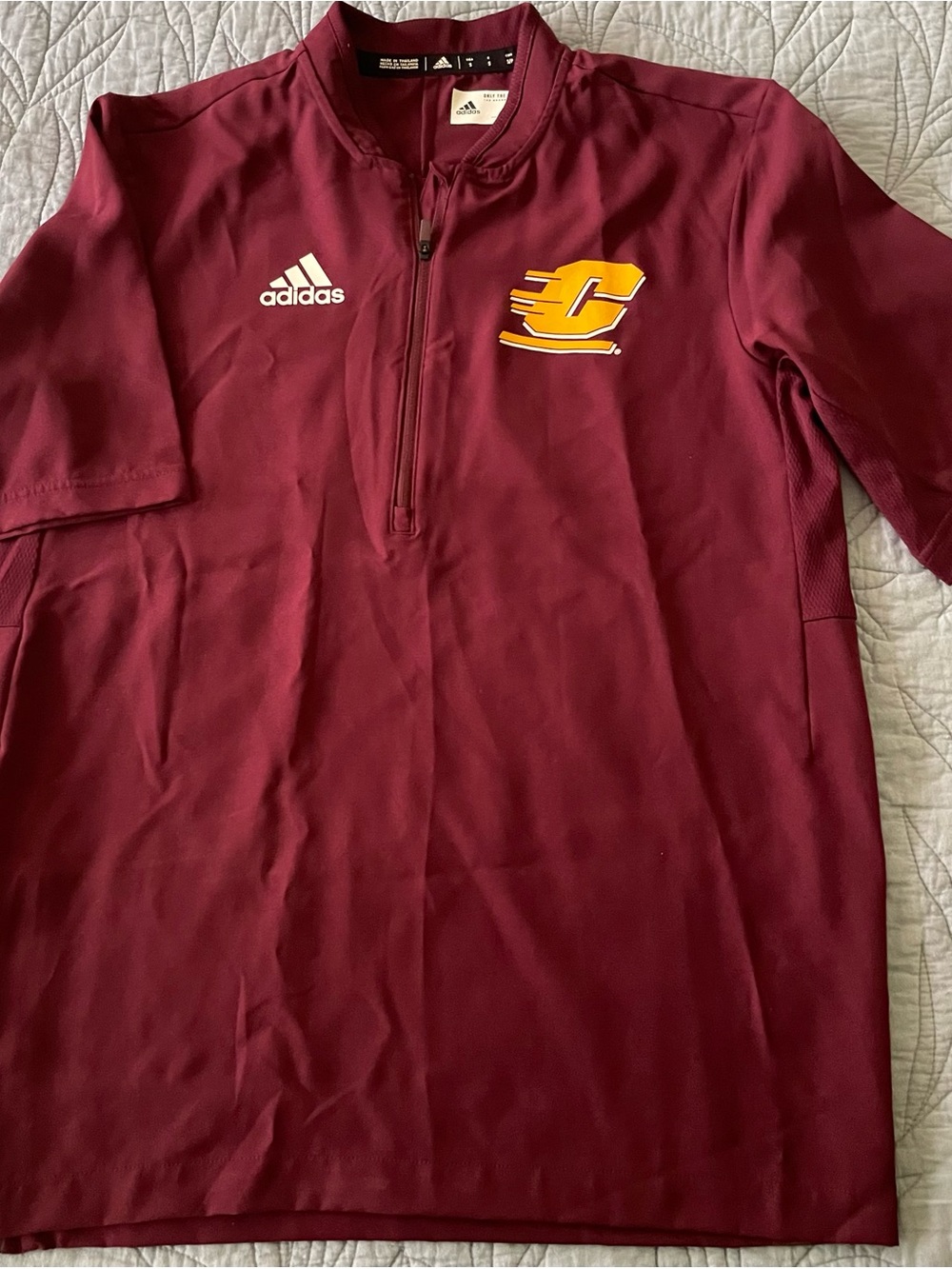 Adidas Central Michigan Chippewas 1/4 Zip Sideline Pullover Maroon Men’s Small
